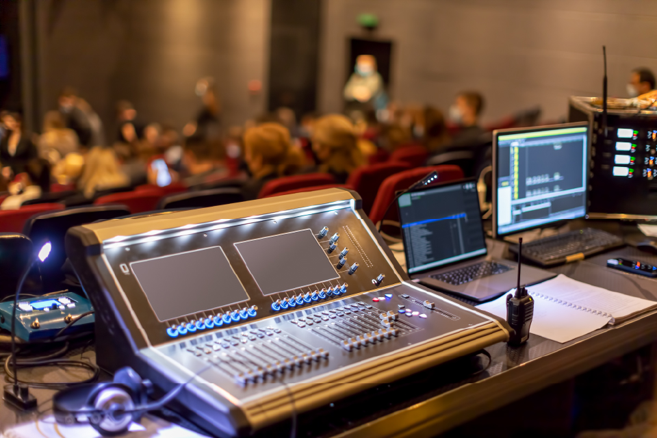 audio video mixer machine theater play